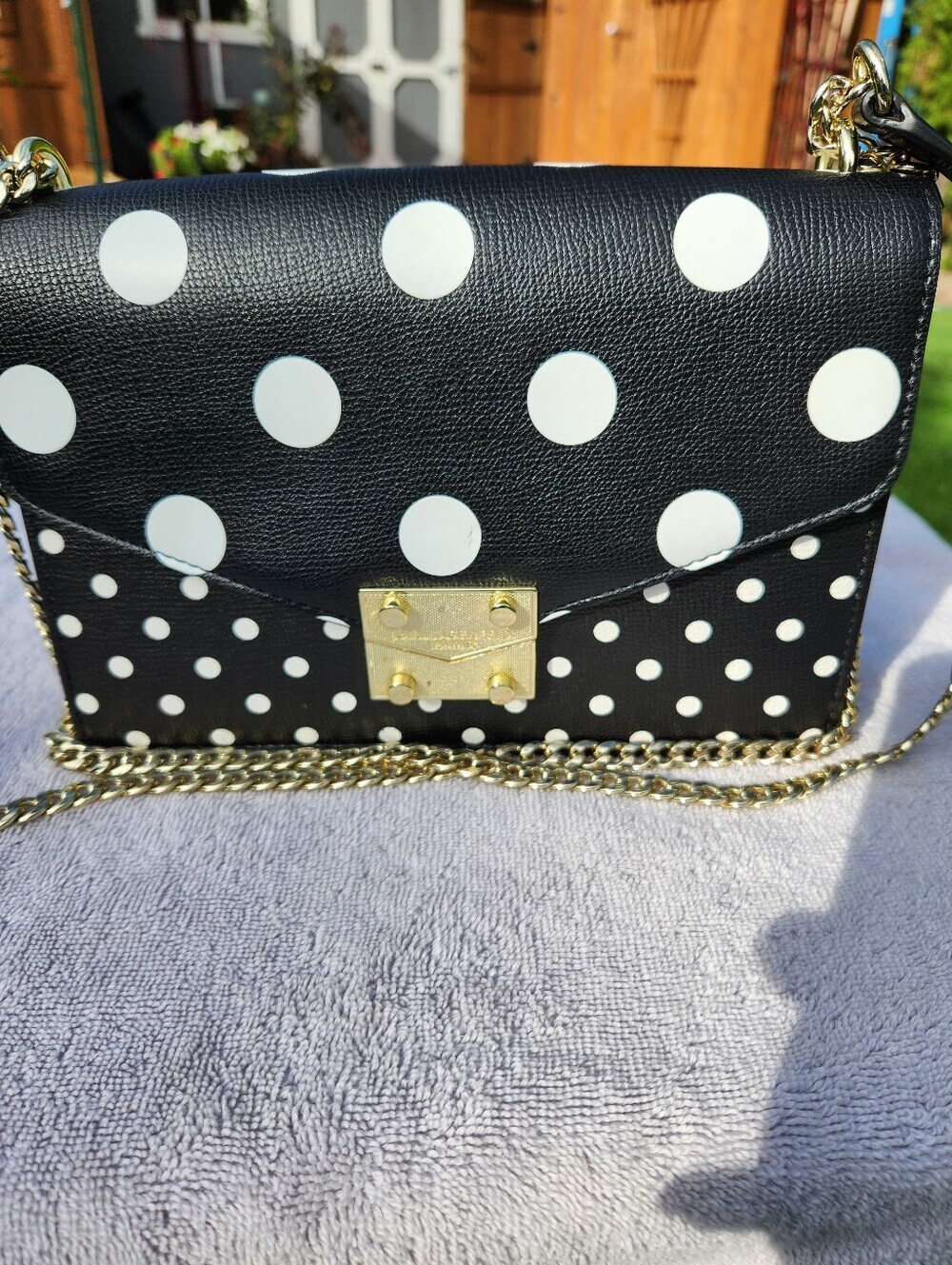 Karl Lagerfeld Polka Dot Chain Shoulder Bag